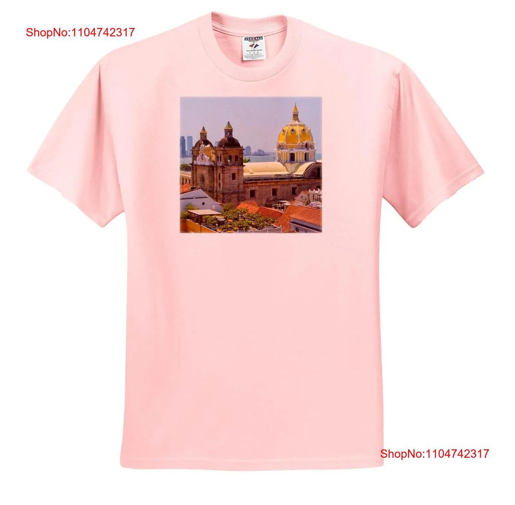 dRose Iglesia de San Pedro Claver Old town Cartagena Colombia T Shirt vintage Washed Soft fashion Breathable streetwear Unisex