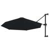 Wall Mounted Sun Umbrella with Metal Pole 300 Cm Black