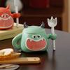 Underglaze Ribbon Cover Spoon Small Monster Funny Large Capacity Mug Home Suit Souvenir Office Water Cup Girls