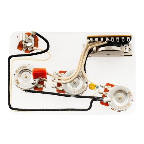 Musiclily Pro Strat Guitar Pre-Wired Kit for Imported Strat SSS Electric Guitars, 5-Way Switch and 250k Potentiometers, 2A1B Curve, Metric