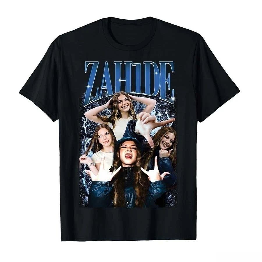 Модные топы Y2k 202526 Zahide Merch Хлопковая футболка с принтом Хип-хоп Уличная одежда Свободные топы Дышащие Повседневные свободные футболки