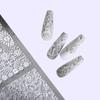 Yousheng Nail Art Наклейка Невыцветающая 5D Рельефная Самоклеящаяся DIY Ультратонкая Ажурная Узорная Цветочная Кружевная Белая Фольга Для Ногтей Наклейка Принадлежности Для Ногтей
