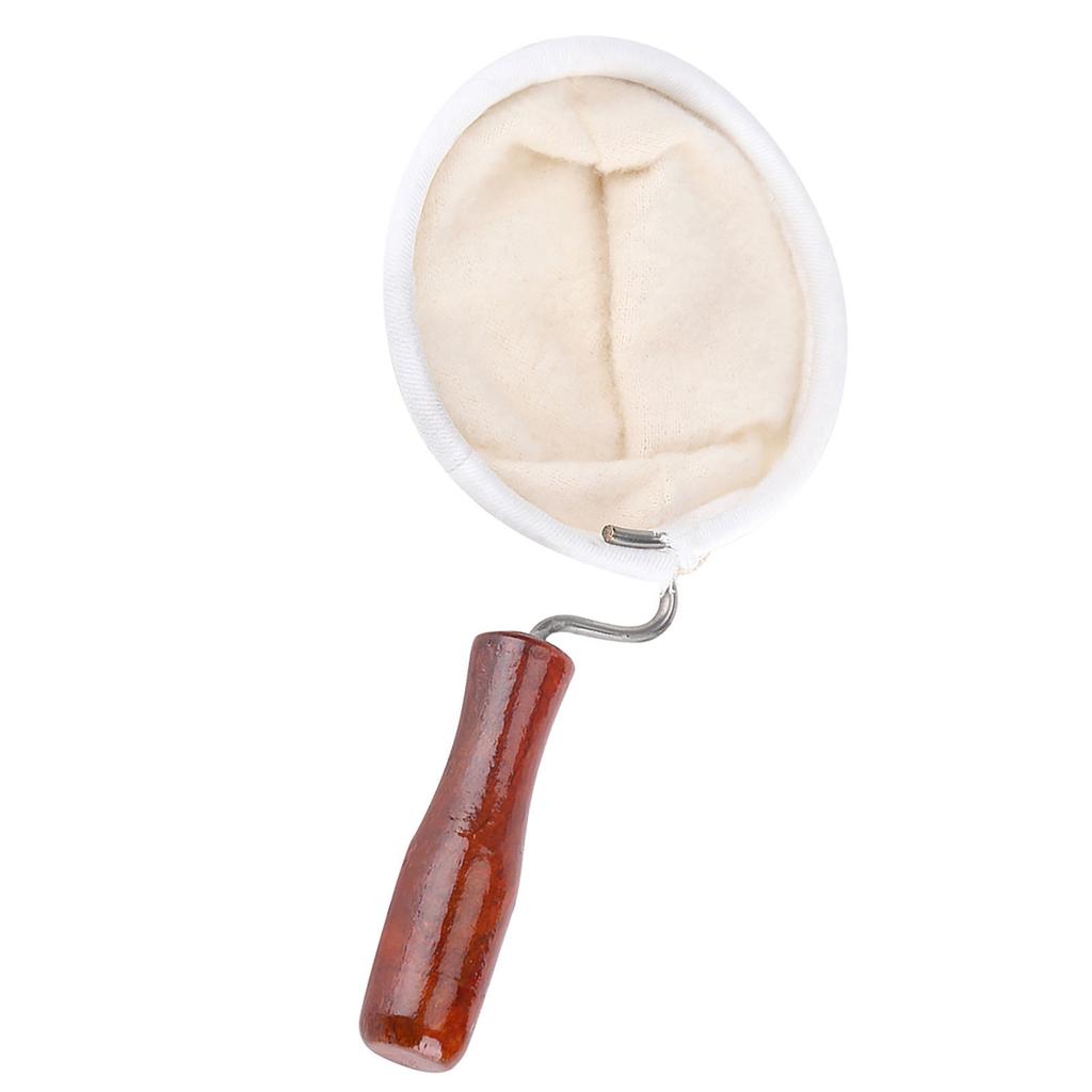 Многоразовый фланелевый фильтр-сито для кофе ручной работы с деревянной ручкой (большой)