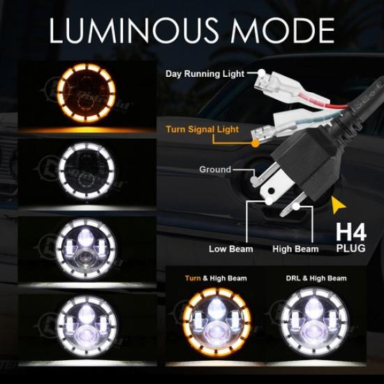 7-дюймовая светодиодная фара проектор Hi/Lo луч ДХО для Harley Davidson Fatboy FLSTF