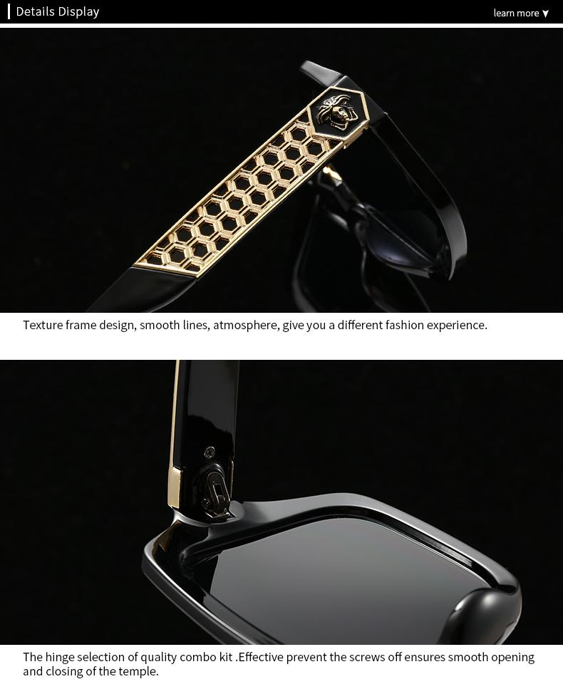 Export New Modern Retro Large Frame Men'S Sunglasses Ins Style Street Photography Big Brand Ink Lh215