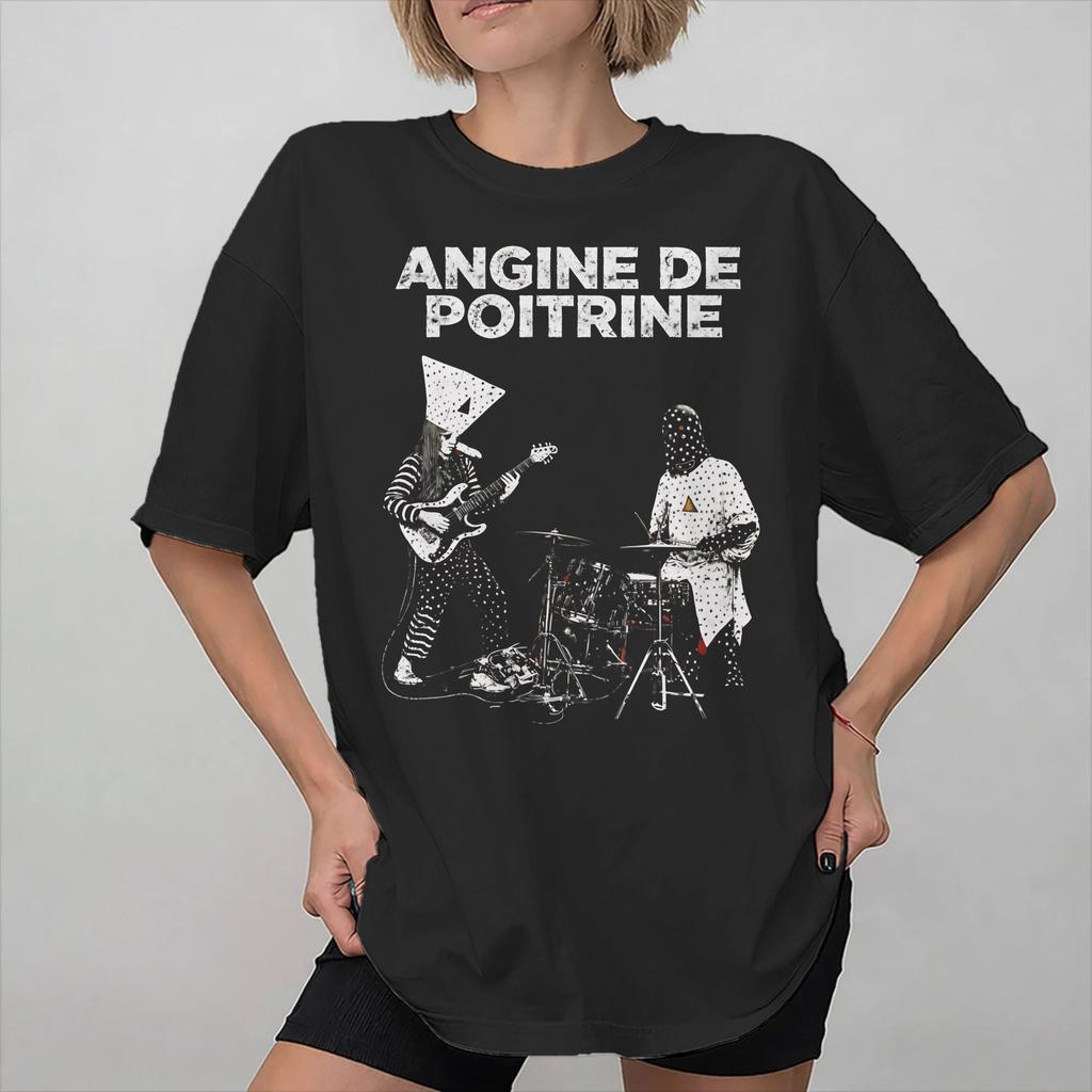 Angine de Poitrine Band Graphic Printed T Shirt Unisex Women Cotton Tee Shirt Clothing