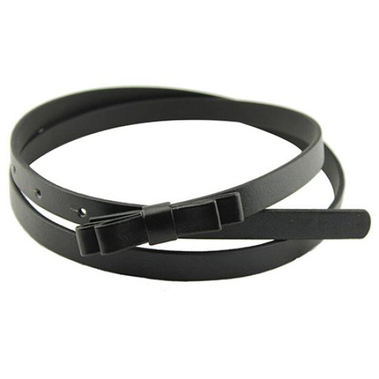 Женский 2-слойный тонкий узкий ремень ярких цветов с бантом из искусственной кожи, поясной ремень