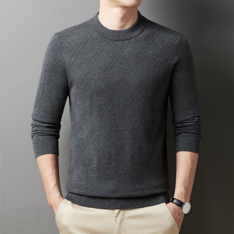 Yiliteng Men's Round Neck Knitted Base Layer Sweater