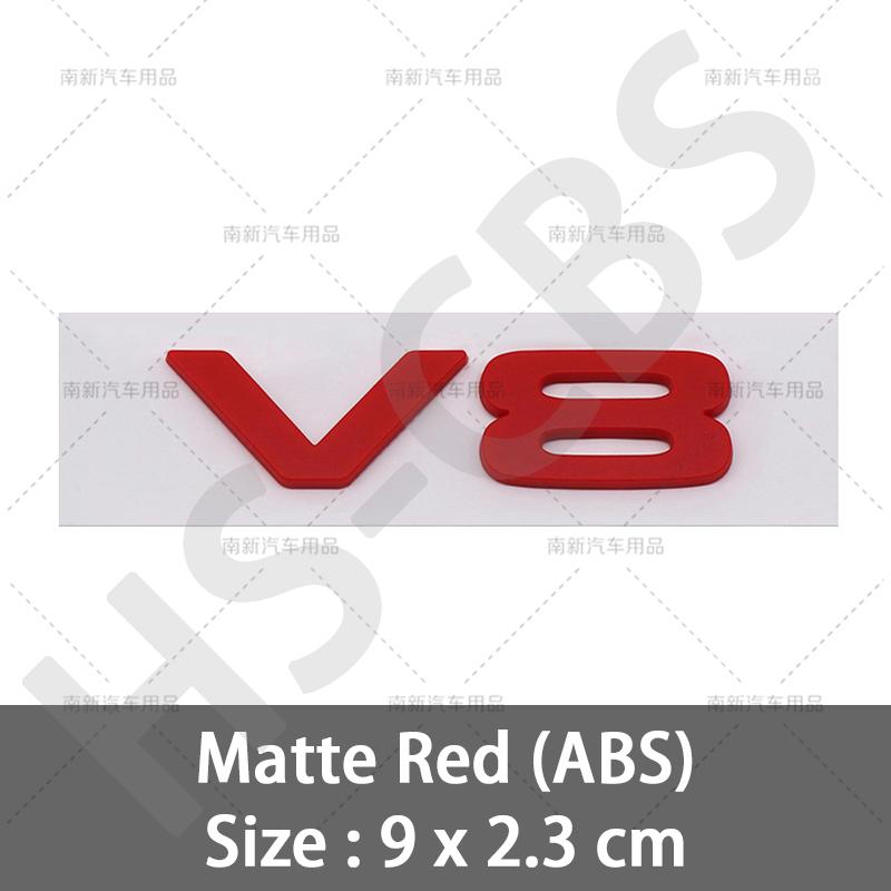 3D ABS Car Engine Displacement Logo V8 Letter Embelm Rear Trunk Badge Auto Tailgate Stickers