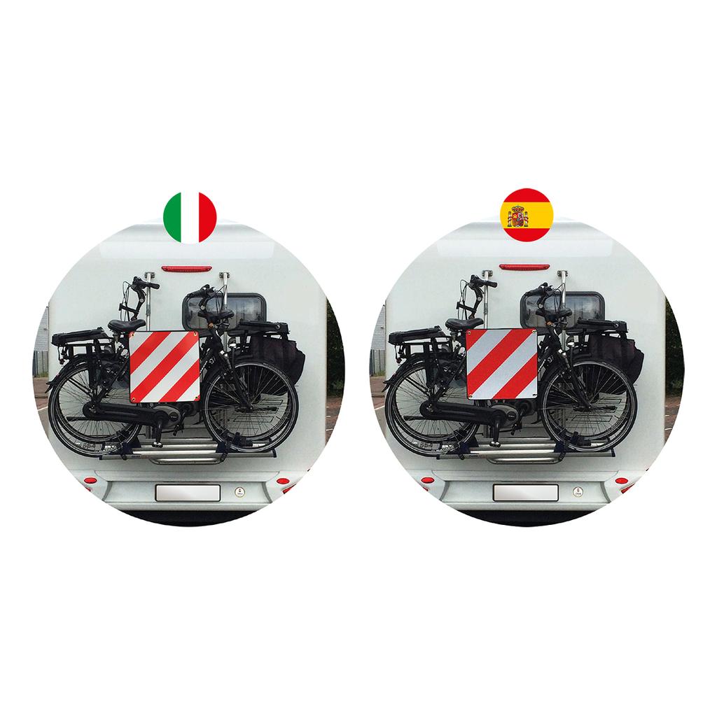 Double-sided warning sign 50x50 foldable to 25x25 Italy Spain