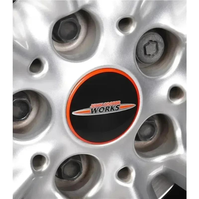 AWROY1 4PCS-56mm for BMW MINI works S One Countryman F54 F55 F56 F57 F60 Car emblem Wheel Center Hub Cap wheel Badge covers