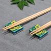 Stylish Kutani Ware Pair Chopstick Rest Set, Aoi Ceramic, Made in Japan
