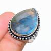 Labradorite Gemstone Handmade 925 Sterling Silver Jewelry Ring Size 7 O5d61