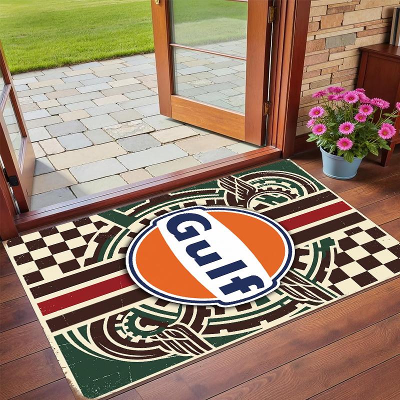 Gulf Print Crystal Velvet Plush Rug Wear?Resistant Anti?Slip Floor Mat For Indoor Household Decoration