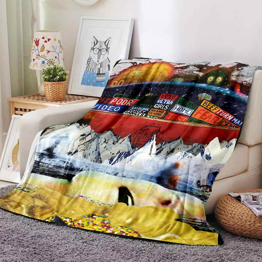 Abstract Surreal Landscape Blanket Soft Throw Blanket For Home Bedroom Bed Sofa Travel Office Solid Christmas Blanket