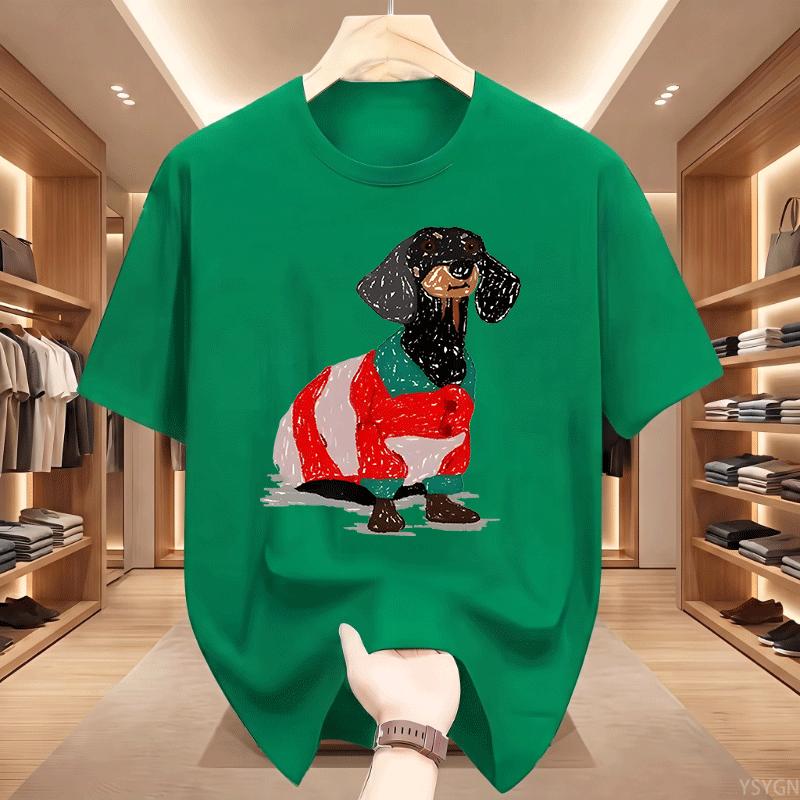 Cute Funny Dog Printed Tshirts Unisex Unisex Causal Round Neck TShirt Streetwear Cotton Soft Loose Tops Summer Fashion Streetwear