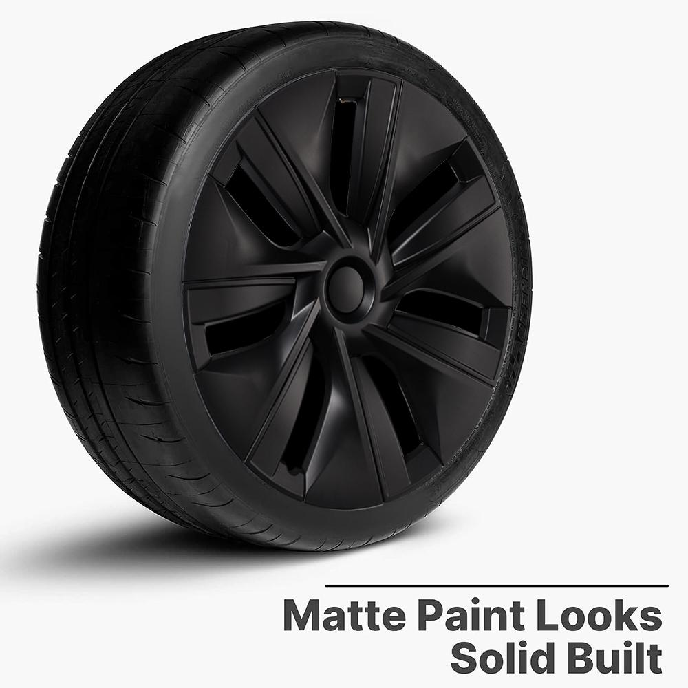 4 шт. 19-дюймовые автомобильные колпаки для колес Tesla Model Y, колпаки для колесных дисков, колпачки для колесных дисков, колпаки для колпаков, матовые черные аксессуары из АБС-пластика