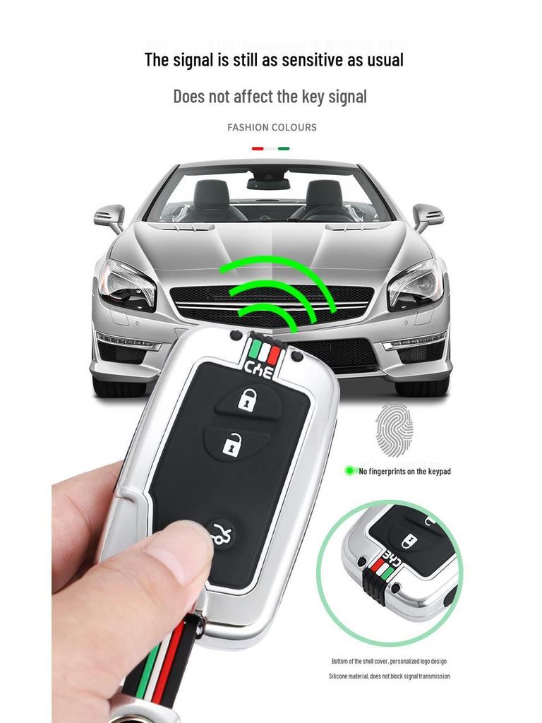 BYD Car Key Cover for F3, FO, E6, M6, G3, L3, Tang, S6, and S7 - Metal Shell Case and Buckle