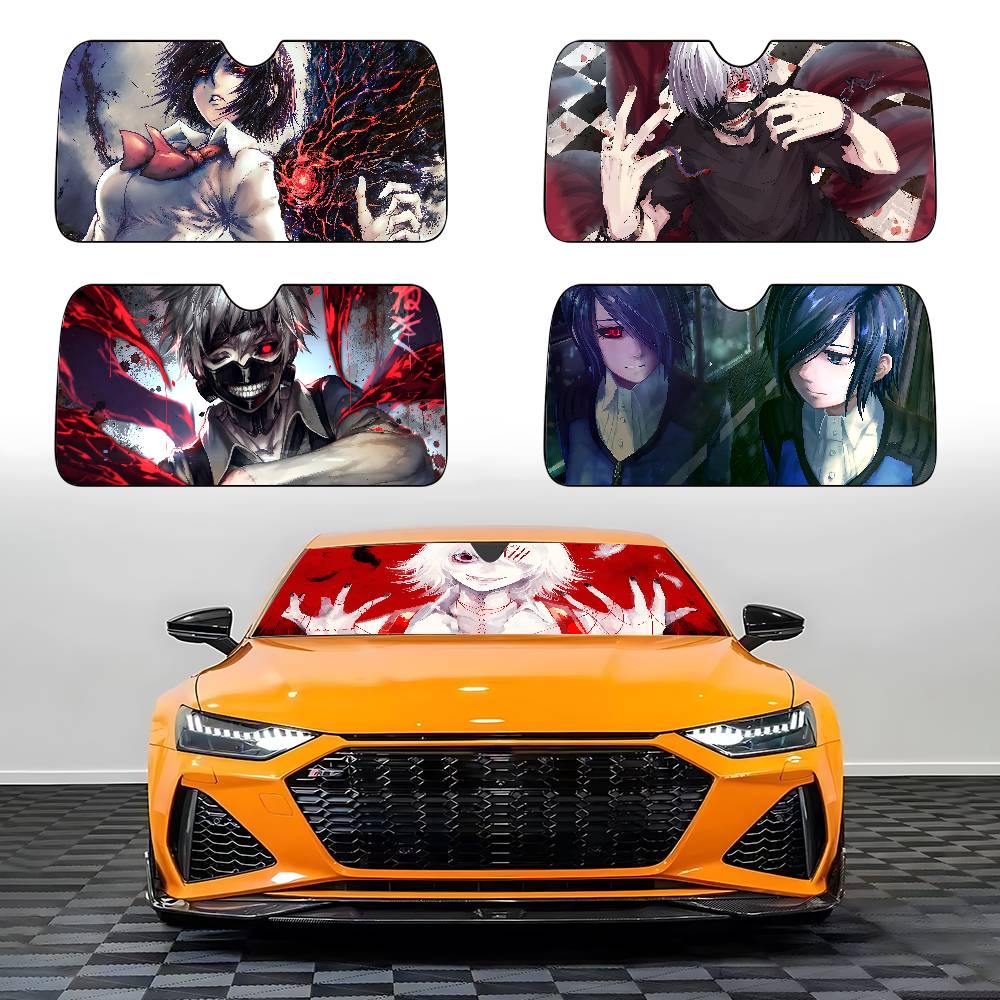 Anime T-Tokyo Ghoul Car SunShade Car Sunshade Covers Cover Universal Windscreen Folding Visor
