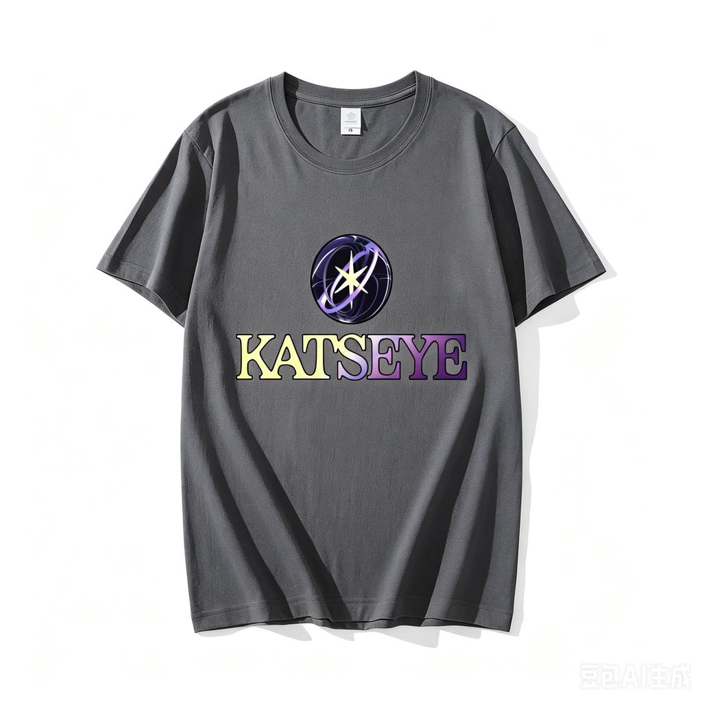 Katseye Logo Print TShirt Casual Summer Top With Kats Eye Pattern Short Sleeve Suitable For Kids And Parties