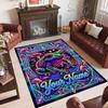Frog Theme Crystal Velvet Floor Rug Personalized Custom Name Text Warm Carpet Home Decoration