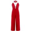 Kids Girls Sparkly Dance Jumpsuit Metallic Patchwork Rhinestone Color Block Design Sleeveless Stage Wear
