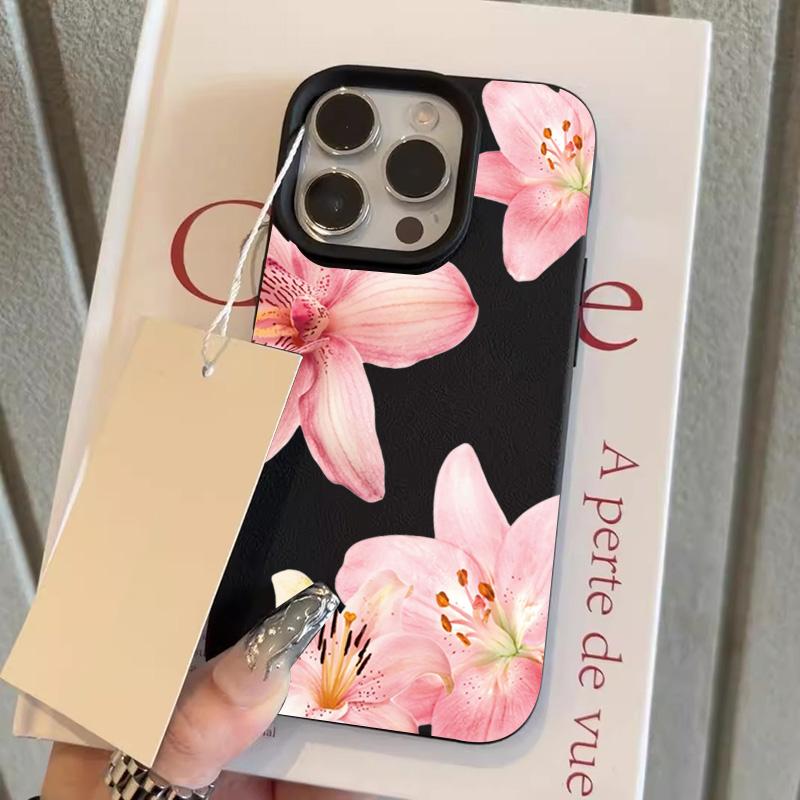 Элегантный розовый цветок лилии Чехол для телефона для iPhone 17 16 15 14 13 12 11 Pro Max Цветочный мягкий силиконовый ударопрочный женский чехол