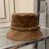 Basin Hat Tide Bucket Hat Women's Casual Versatile Breathable Autumn and Winter Suede Sunscreen Sun Hat Face Cover Big Edge Hat
