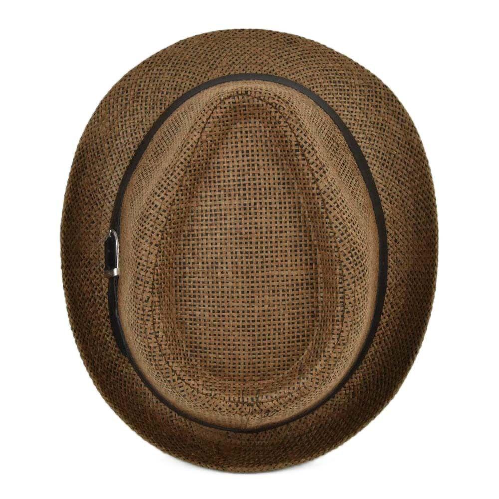 Breathable Summer Beach Wide Brim Sun Hat Jazz Hat Straw Panama Cap Cowboy Fedora Hat