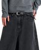 Gicheol 2 Line Buckle Western Leather Belt (Black)
