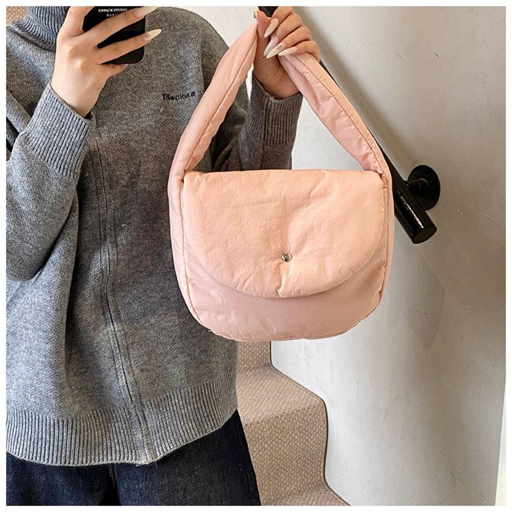 Lightweight Down Handbag Cloth Winter Underarm Bag Cute Nylon Shoulder Bag Outdoor