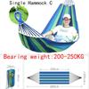 Outdoor Canvas Camping Hammock Anti Rollover Portable Thicken Fabric Single/Double Hammock with Carry Bag for Patio, Backyard