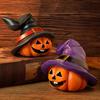 Indoor Outdoor Halloween Pumpkin Ornament Witch Hat Design Retro Cute Pumpkin Figurine