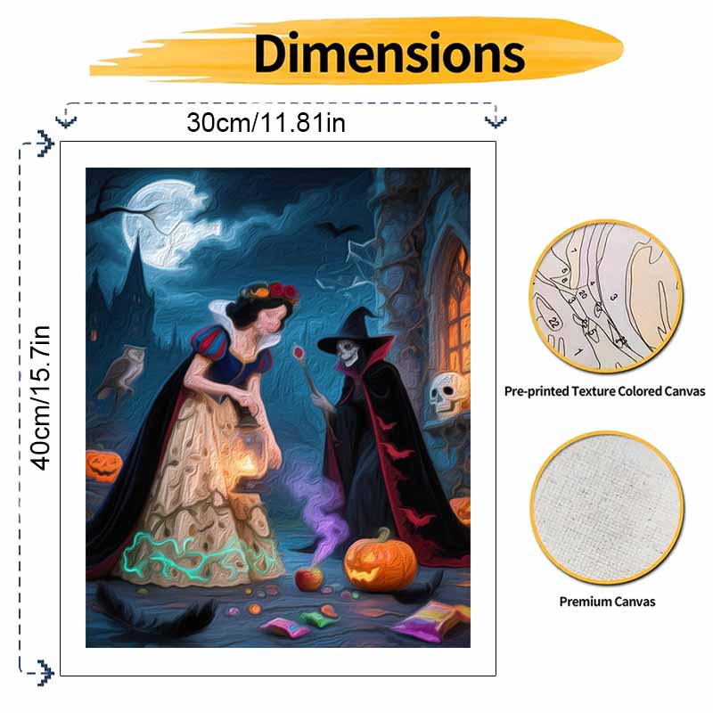 Disney Белоснежка Хэллоуин Масляная живопись по номерам Набор для рисования Ручная роспись Домашний декор Подарок