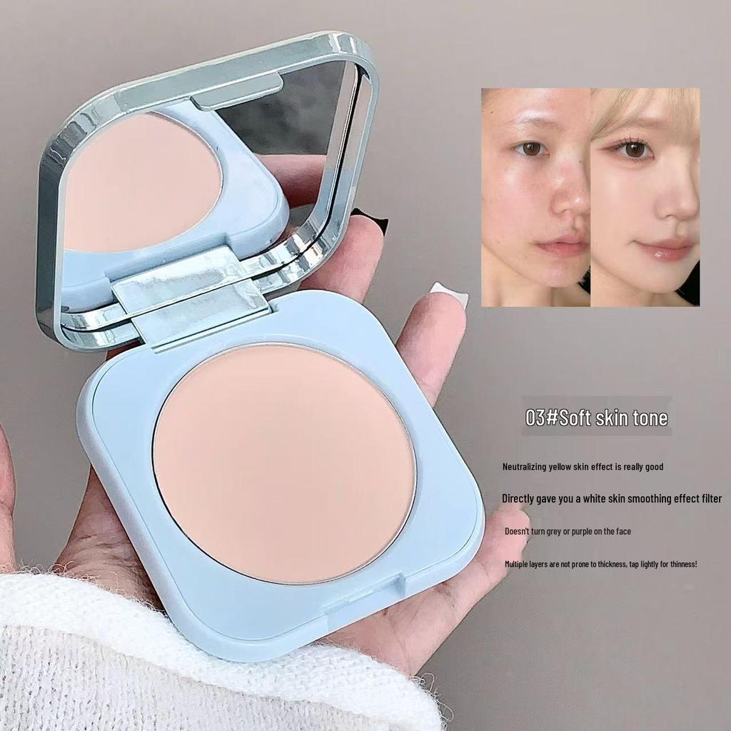 Kobeleen Оживляющая легкая фиксирующая пудра-компакт с пуховкой - Натуральная тонирующая рассыпчатая пудра.