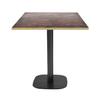 Table 70 X 70 Cm - Round Model, Rust Rock, Brass Edges