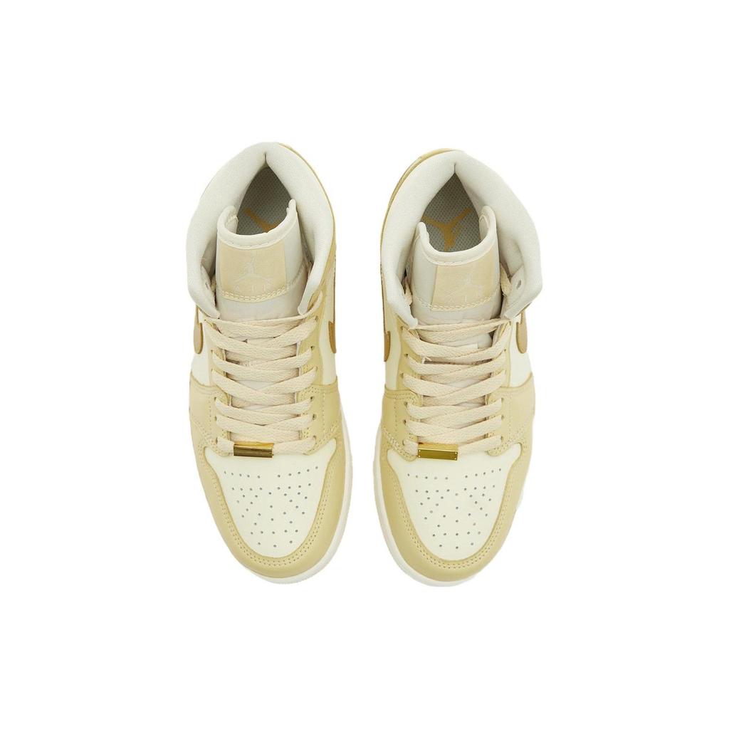 Jordan 1 Mid Se Бледно-ванильный Металлик Золотой Женский FB9892-200