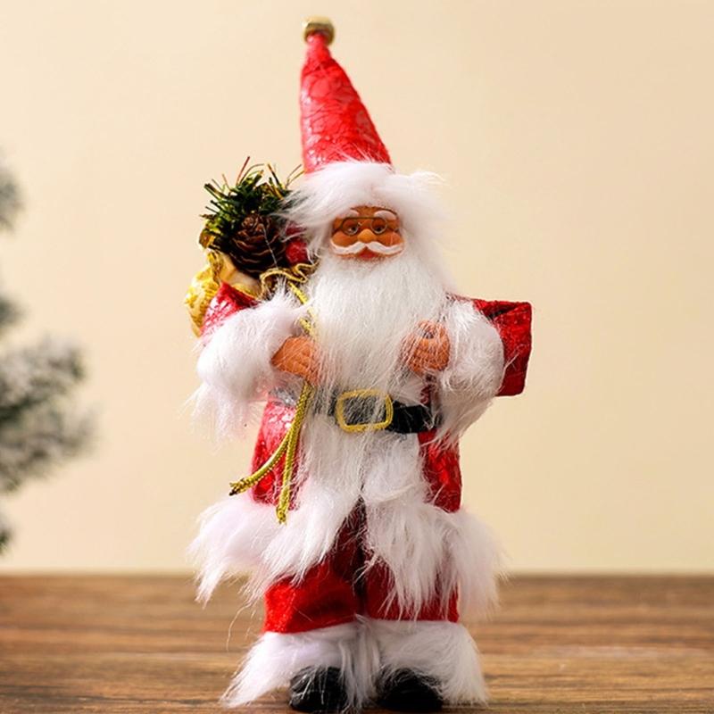Рождественское festive украшение Санта 11 дюймов Тканевая фигурка Праздничное украшение Для фотосъемки в помещении и тематических вечеринок