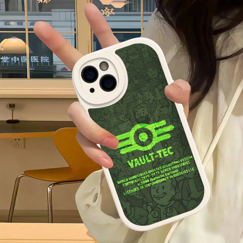 Чехол для телефона V-Vault-Tec F-Fallout Logo, Твердая кожа, Для IPhone 16 15 14 13 Mini 11 12 Pro Max Plus, Fundas