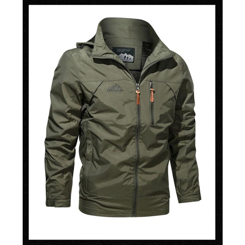 Autumn and Winter New Men's Fashion Jacket Hooded Windbreaker Outdoor Casual Jacket Coat