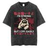 I Want A Perfect Body I Want A Perfect Soul Tshirt Funny Japanese Style Capybara Vintage Washed T Shirt Men Oversized Tees Tops