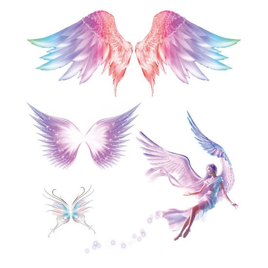 Наклейки-тату, очаровательные крылья бабочки, водонепроницаемые, безопасные, блестящие, детские татуировки, наклейки для вечеринок, фестивалей