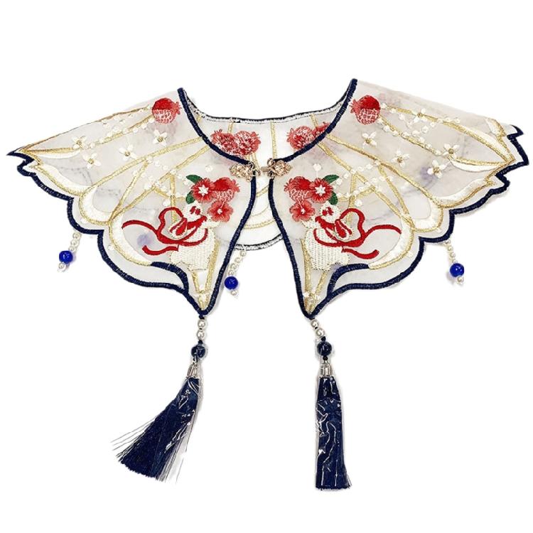 Вышитый кроличий воротник для женщин, китайская невеста, ханьфу, кроличий воротник Юньцзянь