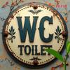 Металлическая табличка Туалет WC Винтажная Рустикальная Круглая Ванная Комната Домашний Декор Фермерский Дом