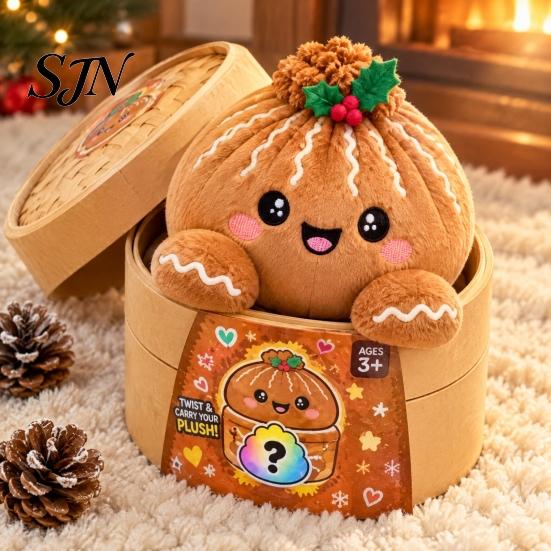 Fun Home Decoration Ornaments Giant Dumpling Plush Pillow, Cute Stuffed Steamed Bun Toy, Soft Kawaii Room Decor Accessories Food Decompression Fidget