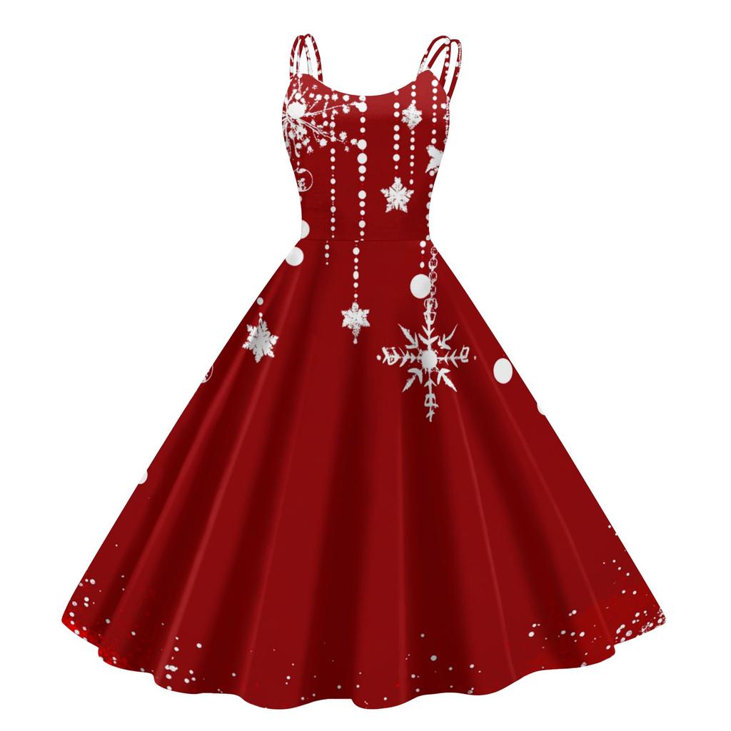 Женское рождественское платье со снежинками и сексуальным облегающим принтом с открытыми плечами в стиле панк-ретро