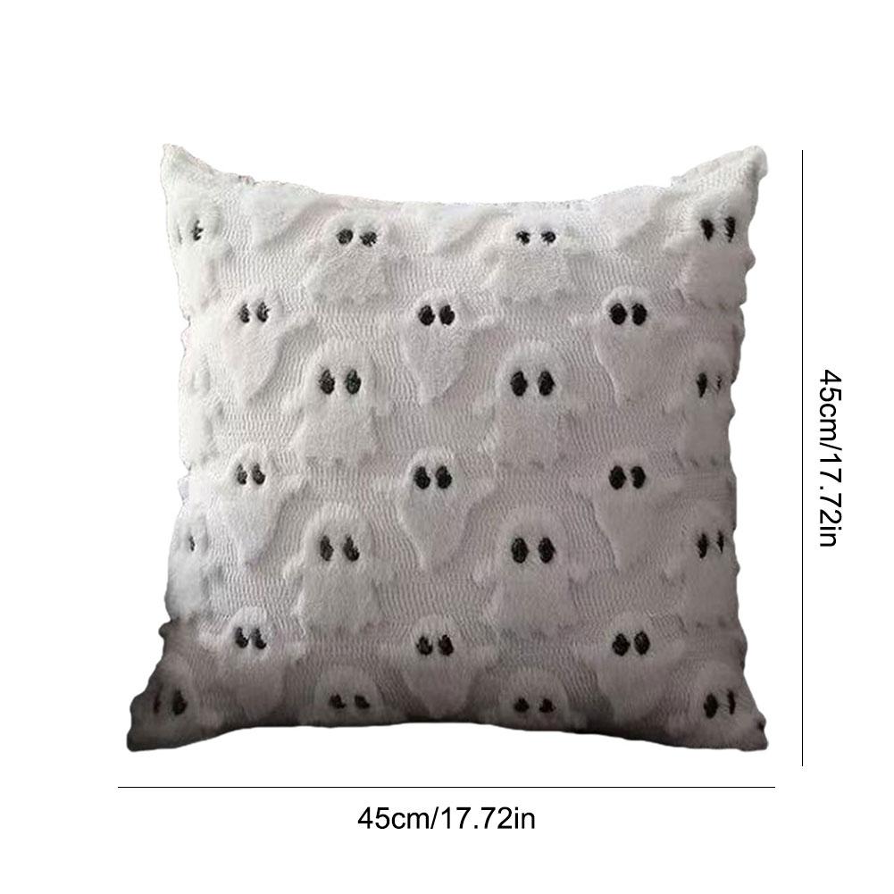 Чехлы на подушки 'Тыква-призрак' 45X45MM Мягкий плюш Искусственный чехол на подушку Декор на Хэллоуин для дивана кушетки кровати гостиной Легко чистить