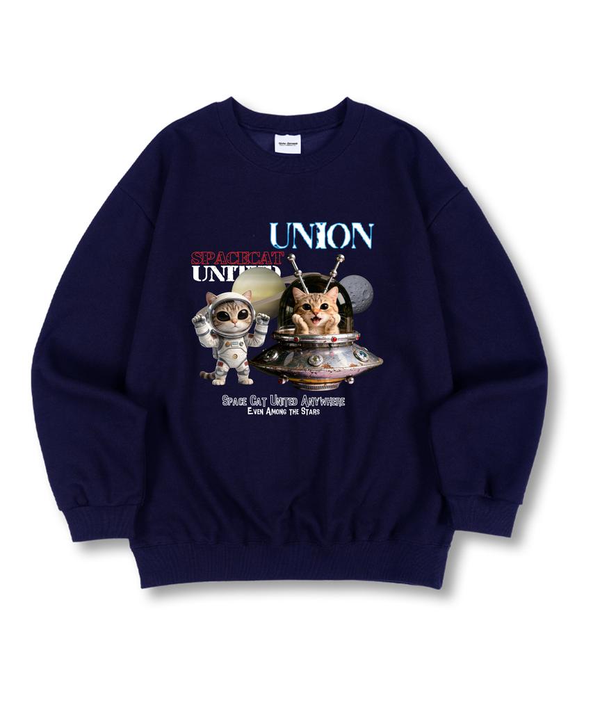 UNION GARMENTS Космическая кошка Премиум Двусторонняя Оверсайз Толстовка 4 Цвета