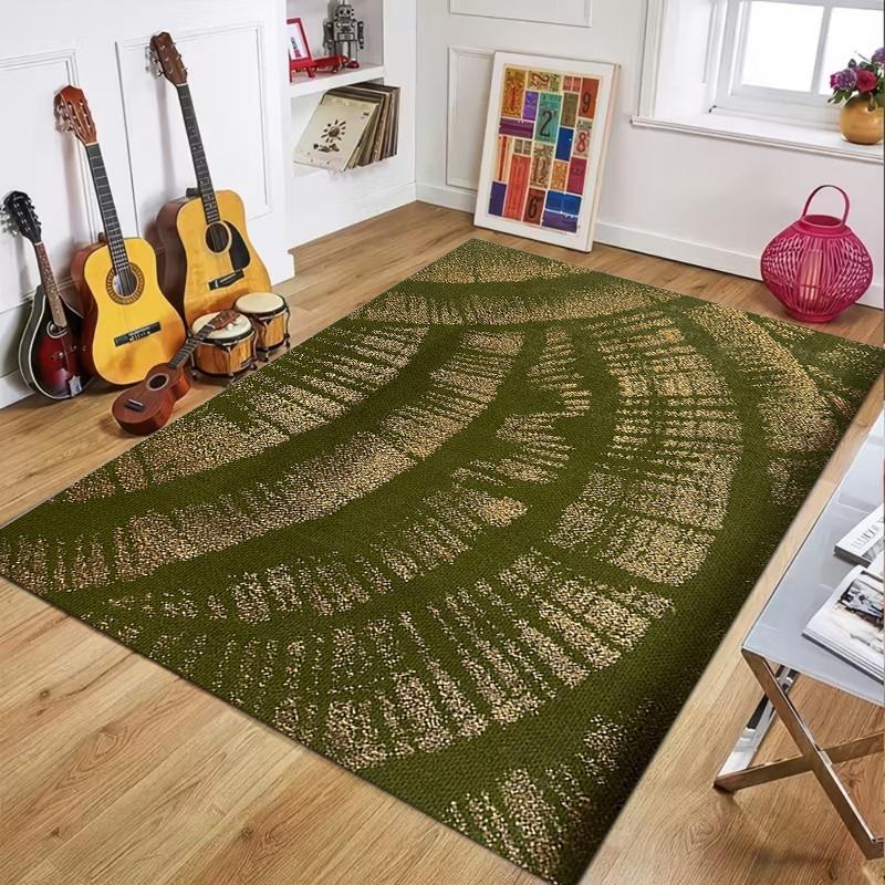 Bohemian Brushstroke Gradient Rug, Contemporary Textured Floor Carpet for Living Room Bedroom, Durable Non-Slip Washable Mat