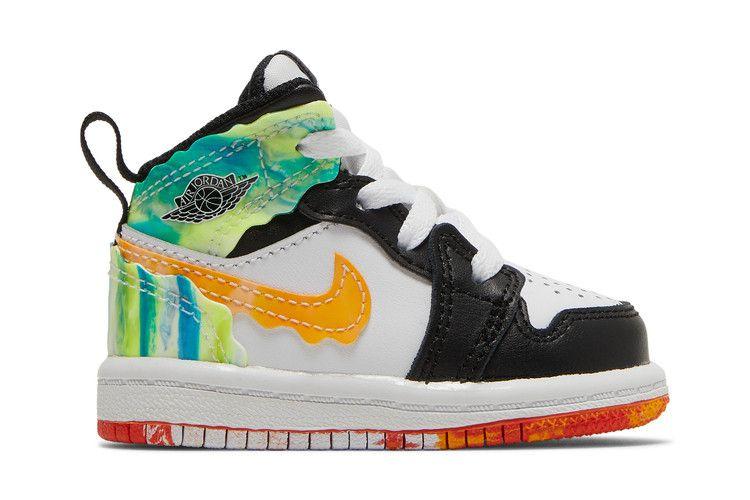 Kids' Sneakers Nike Jordan 1 Mid SE Wavy (TD) Black/White-Team Orange-Kumquat